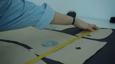 Girl in the sewing studio Stock Footage 234873338