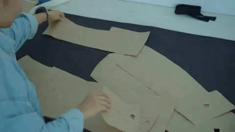 Girl in the sewing studio Stock Footage 234873381