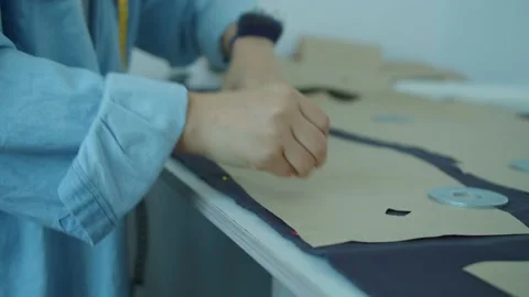 Girl in the sewing studio Stock Footage 234873398