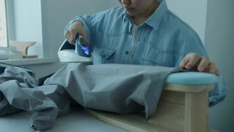 Girl in the sewing studio Stock Footage 234873768