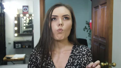 Girl Shows Dentition Bite to Camera Stock Footage 144636414
