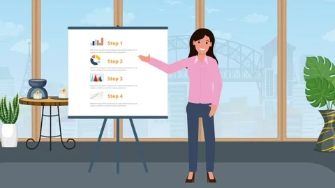 Girl Shows Three Points In The Chart Stock Footage 267049481