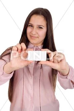 Girl with sign Stock Photos