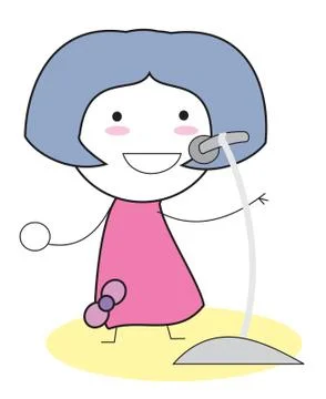 Girl sing Stock Illustration