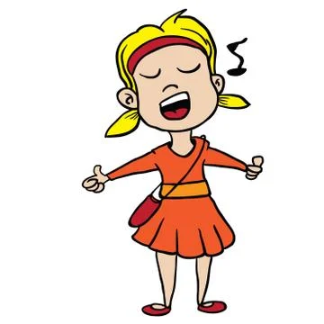 Girl sing Stock Illustration