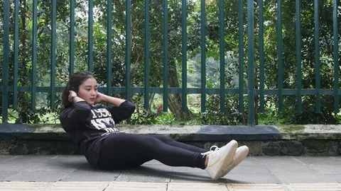 Girl Sit Up Stock Footage 124523687