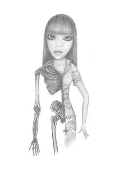 Girl-skeleton Stock Illustration