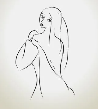 Girl sketch Stock Illustration