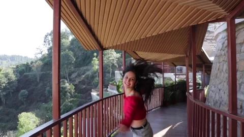 Girl Skipping Stock Footage 285840365