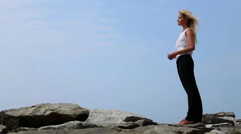 Girl on The Sky Stock Footage 22041012