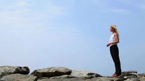 Girl on The Sky Stock Footage 22041020