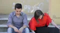 a girl slaps a boy - the end of a friendship - end of a love - slap HD Footage