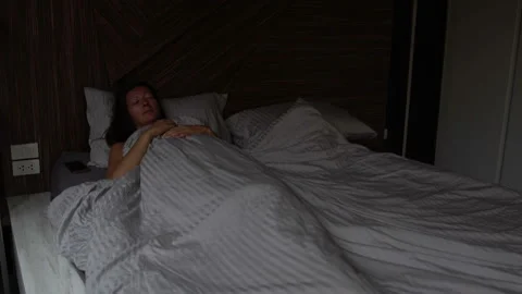 Girl sleeping in bed Stock Footage 91586006