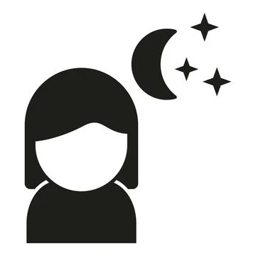 Girl sleeping icon simple vector. Sleep problem Stock Illustration