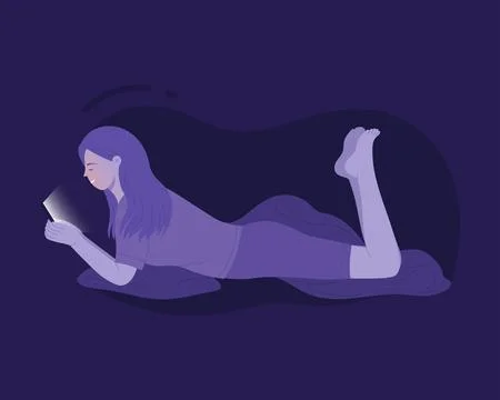 Girl with sleeping problem Stock Illustration