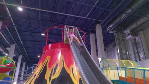 Girl Slides Down Stock Footage 160760788