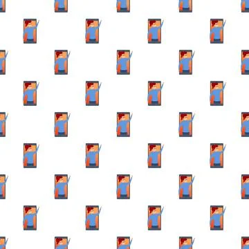 Girl on smartphone pattern connecting virtually online streaming Stock Illustration