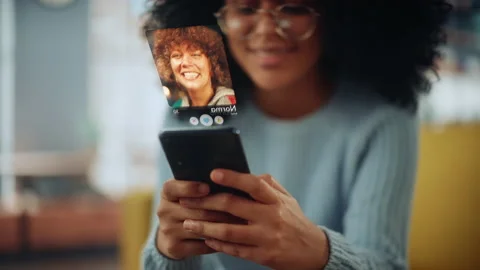 Girl Smartphone Using Augmented Reality Social Media Stock Footage 223228477