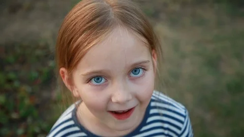 Girl smiling looking at the camera Stock Footage 102176106