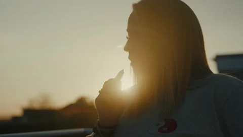 Girl Smoking E Cigarette Stock Footage 284884284