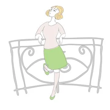 Girl in socks Stock Illustration