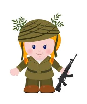 The girl soldier Stock Illustration