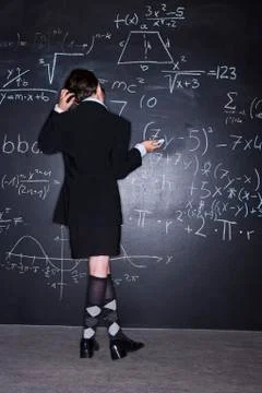 Girl solving problems 写真素材