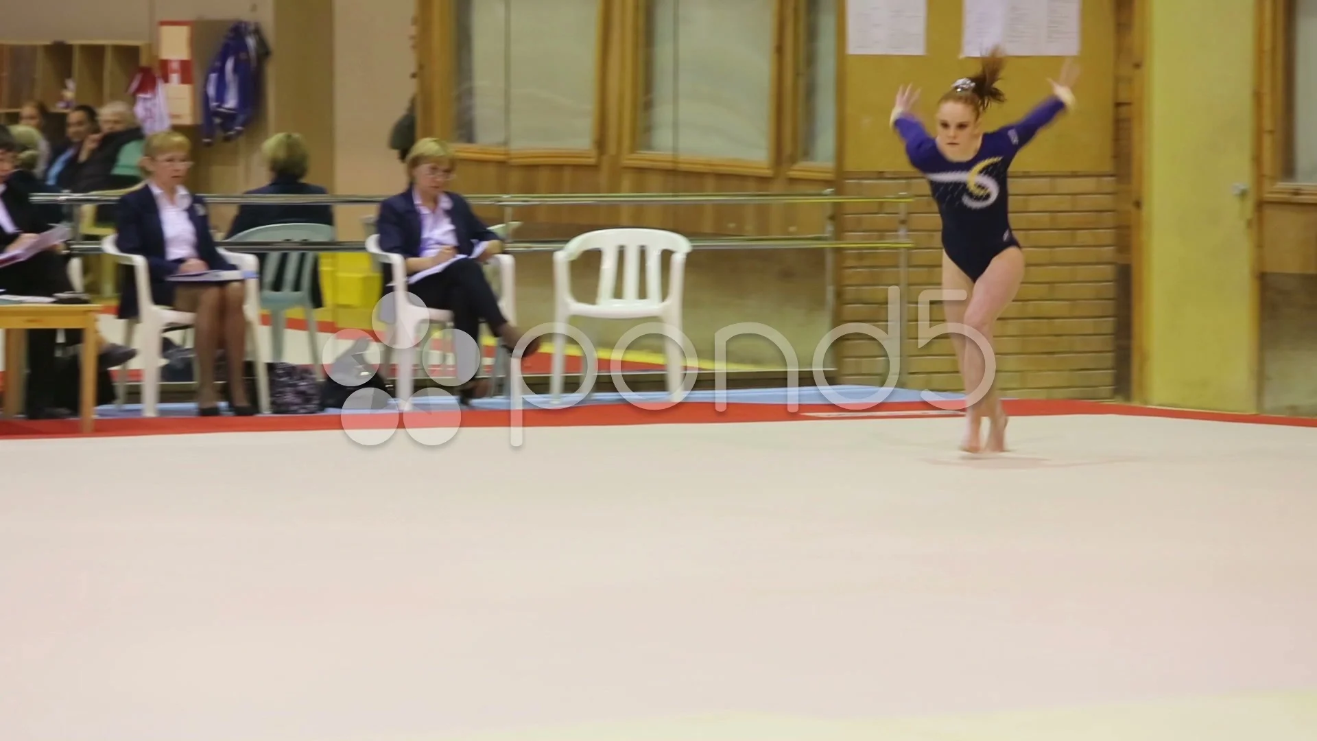 Girl somersaults at XIX International Gy... | Stock Video | Pond5
