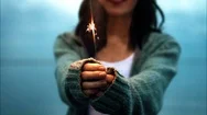 Girl With Sparkler Cinemagraph 4K Stock Footage