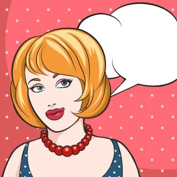 Girl with the Speech Bubble Stock Illustration