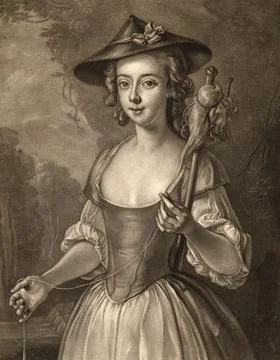 A Girl Spinning a Thread Housework c 1760 Germany A Girl Spinning Thread a Stock Illustration