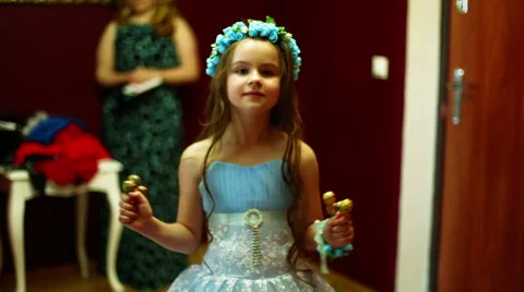 Girl stands with candy Stock Footage 60004497