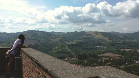 Girl Staring at Landscape Stock-Footage 85568853
