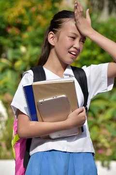 A Girl Student Memory Problems Foto stock