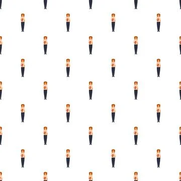 Girl student reading book seamless pattern background Stock Illustration