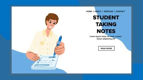 Girl student taking notes vector Stock Illustration