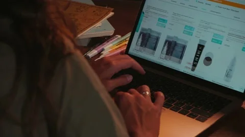 Girl Student Working At A Computer Video stock 139924756