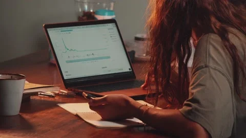 Girl Student Working At A Computer Video stock 139924854