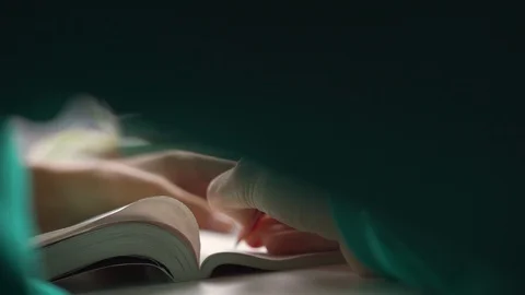 Girl student writes home task solving problem closeup Stock Footage 118249552