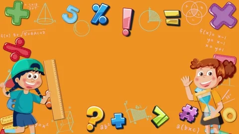 Girl Students Learning Math with Math Equations Stock Footage 255186200