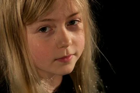 Girl in the studio close up Stock Photos