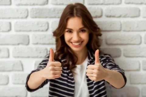 The girl in the studio Foto stock
