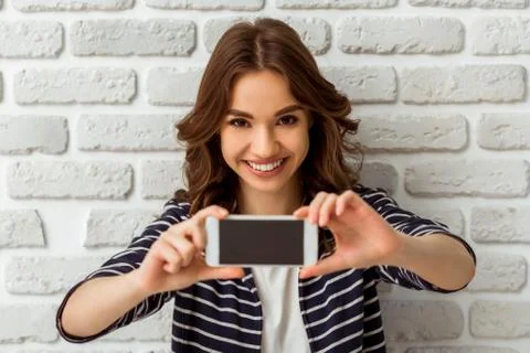 The girl in the studio Stock Photos