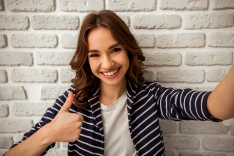 The girl in the studio Stock Photos