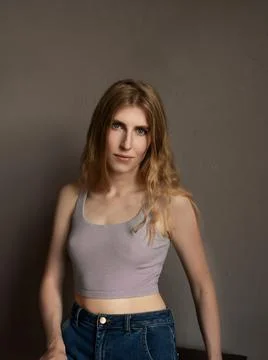 Girl in the studio in soft light Stock Photos