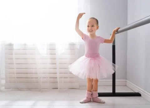 Girl is studying ballet. Stock Photos