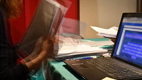Girl studying with notebook - time lapse Stock Footage 120800569