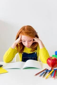 Girl is studying Stock Photos