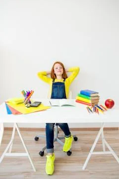 Girl is studying Stock Photos