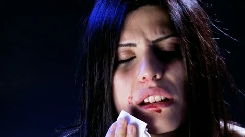 Girl suffering touching brooses Stock Footage